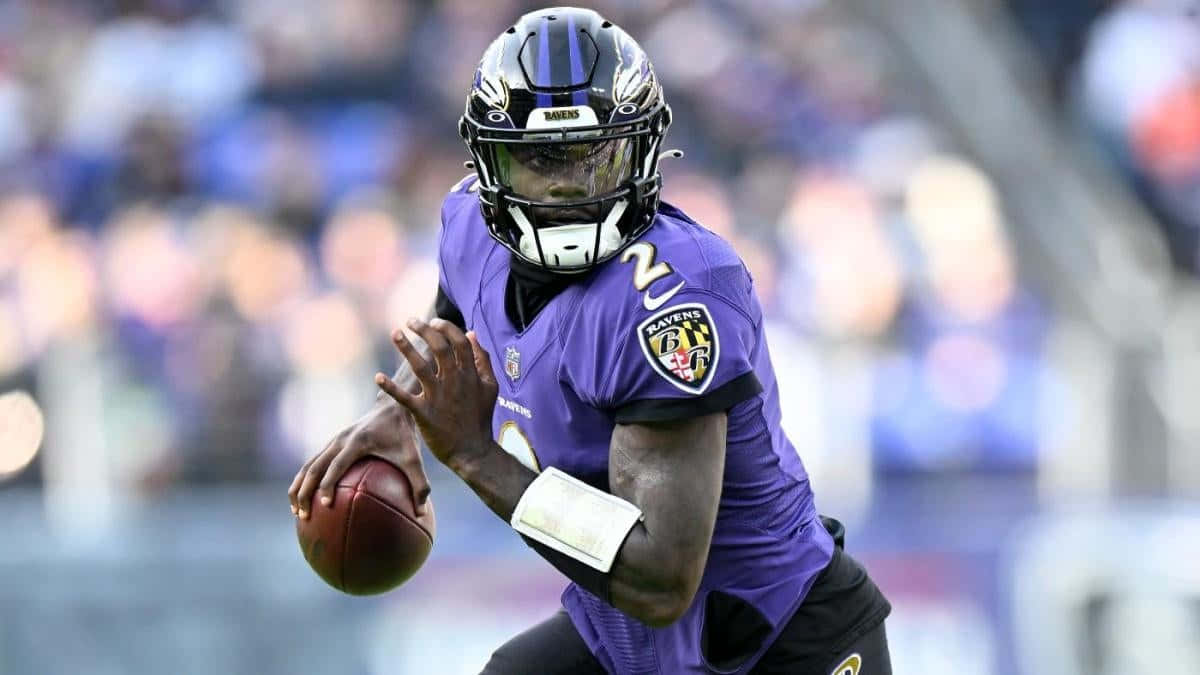 Tyler Huntley Baltimore Ravens Quarterback Handlingsbilde Bakgrunnsbildet