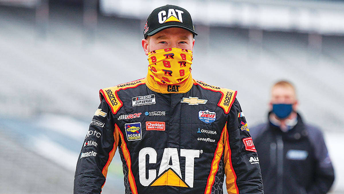 Tyler Reddick With A Yellow Mask Wallpaper