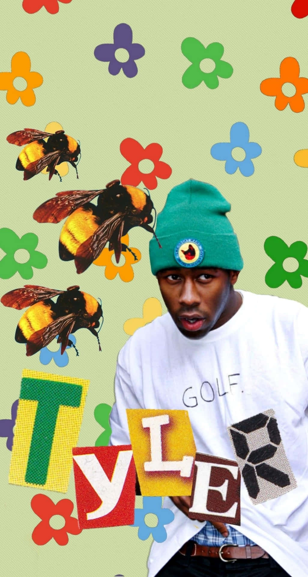 Tyler The Creator_ Floral Bee Backdrop_ Aesthetic.jpg Wallpaper