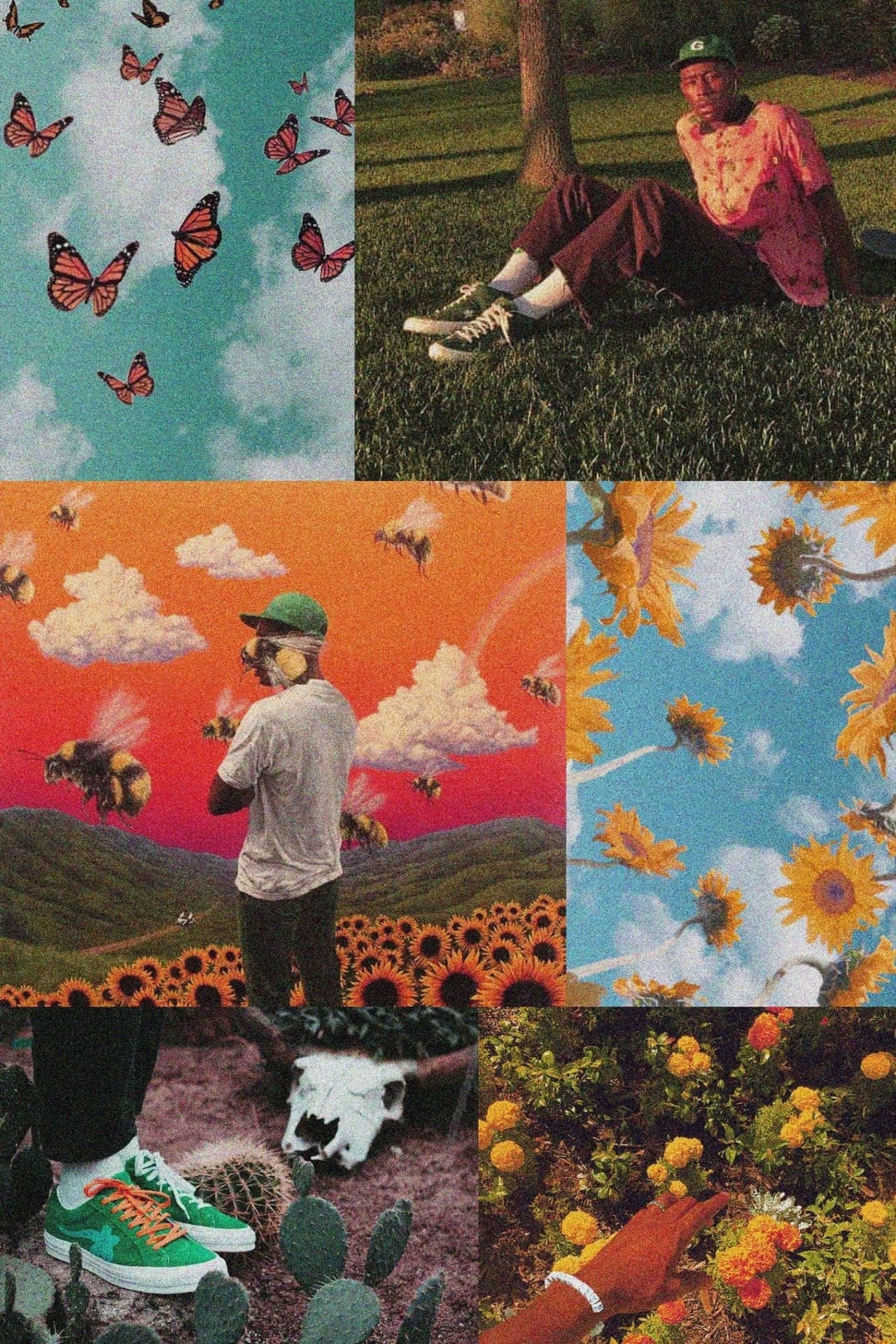 Tyler The Creator Vibrant Nature Collage Wallpaper