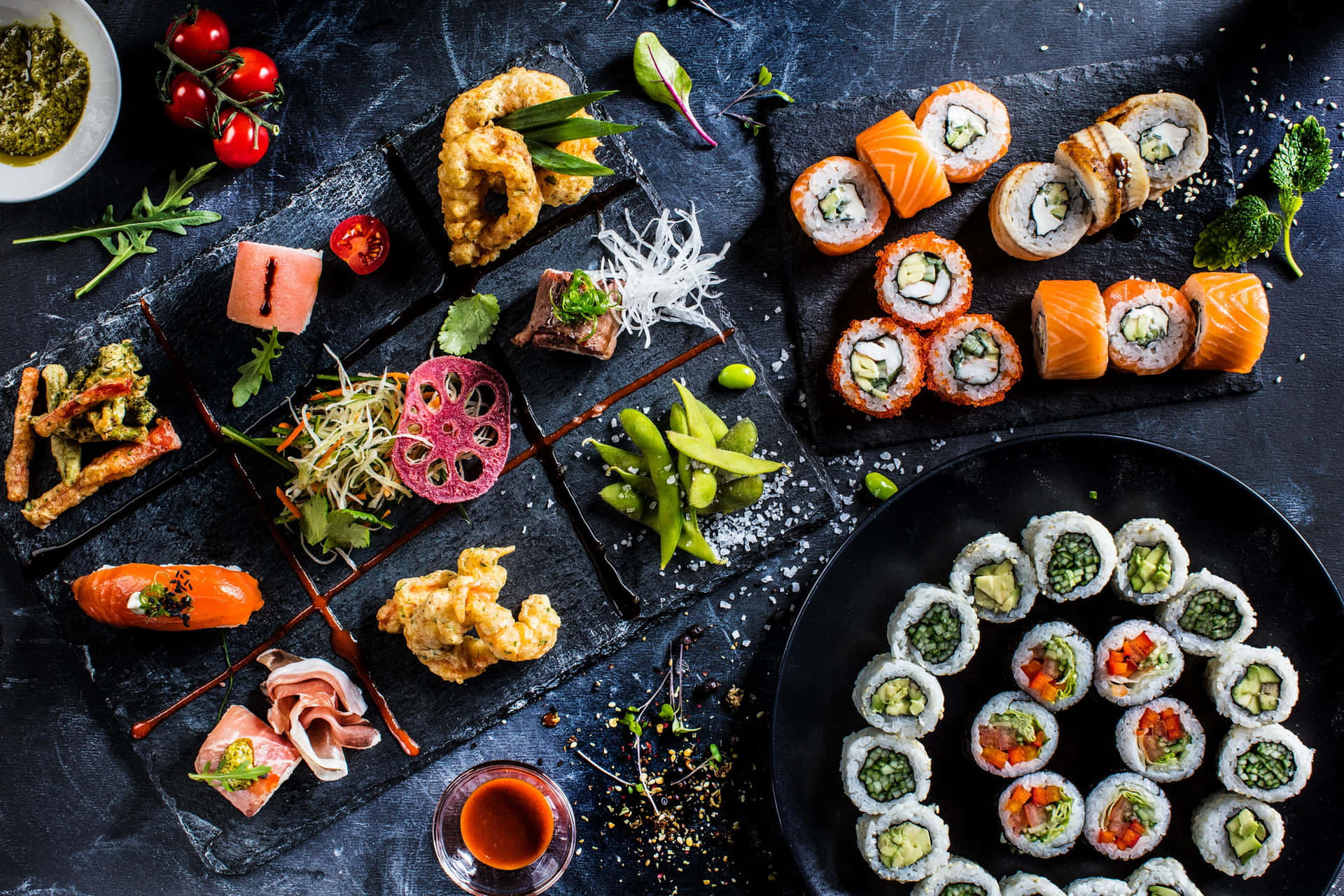 Feast Of Types Of Sushi Picture