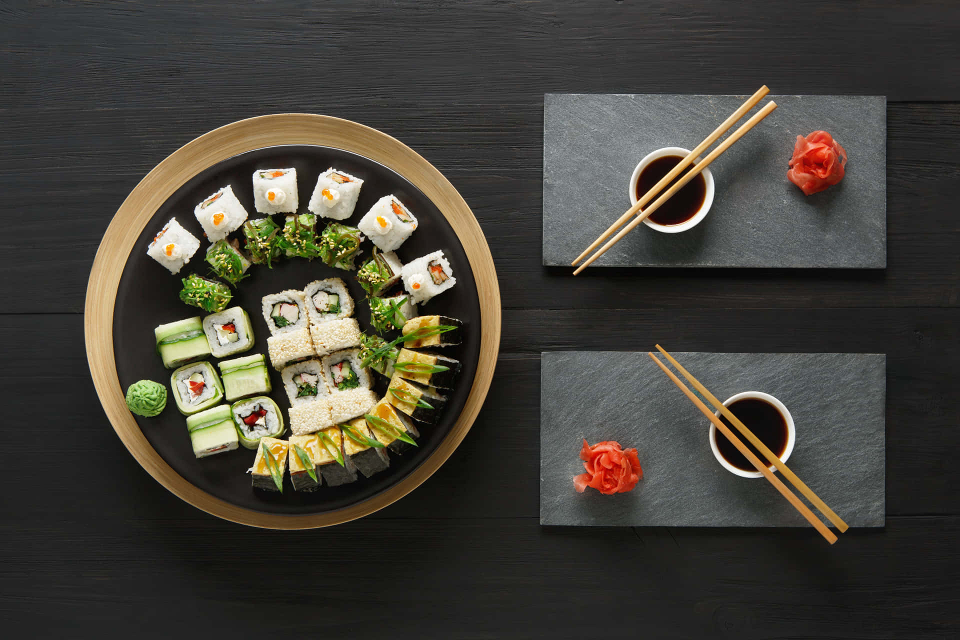 Types Of Sushi In Green Picture