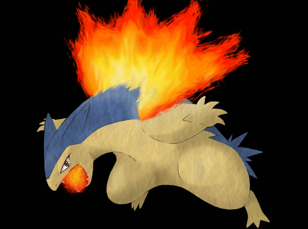 Typhlosion Eating Fire Wallpaper