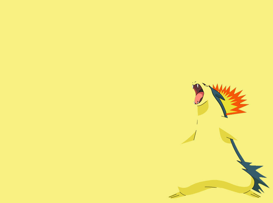 Typhlosion Outline Yellow Wallpaper