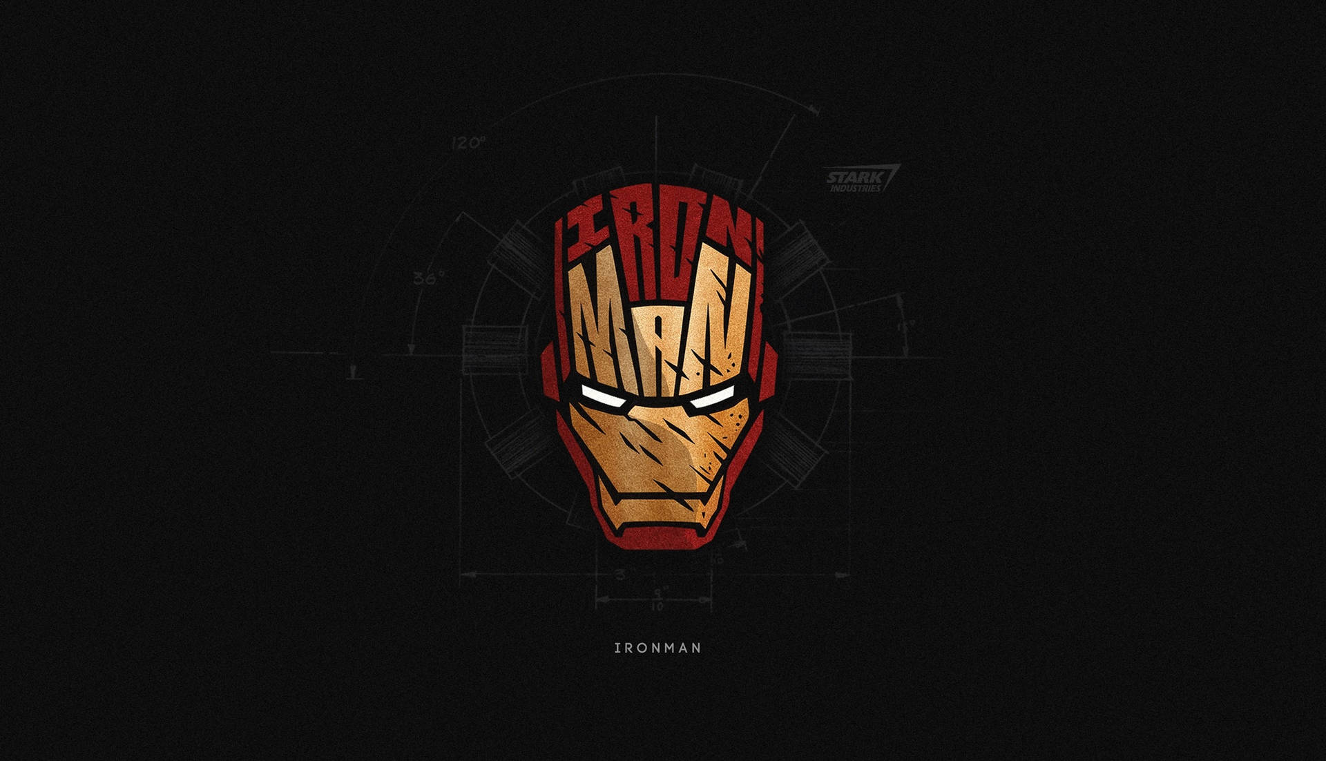 Typografisk Logo af Superhelt Iron Man Wallpaper