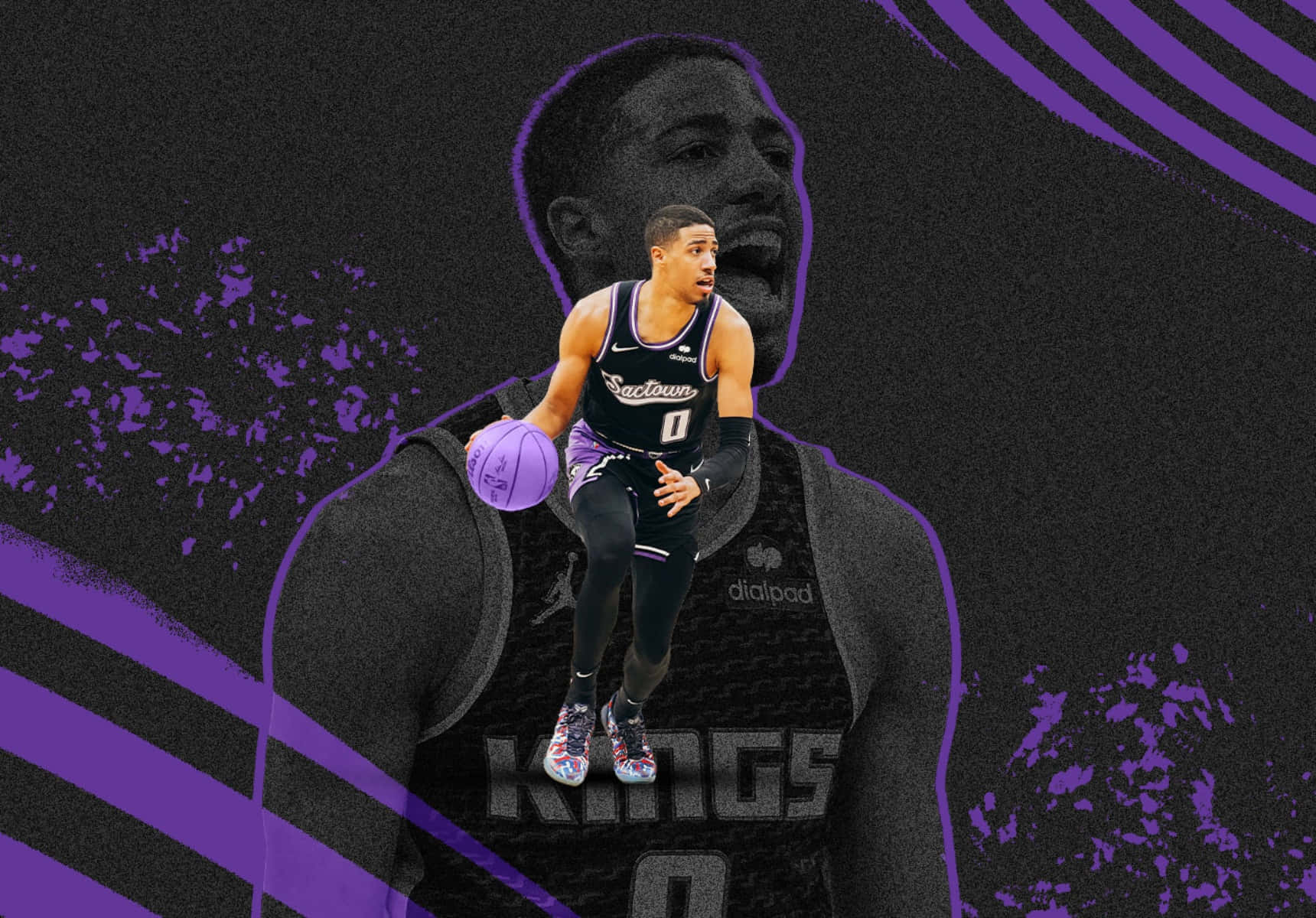 Tyrese Haliburton Basketball Artwork Wallpaper