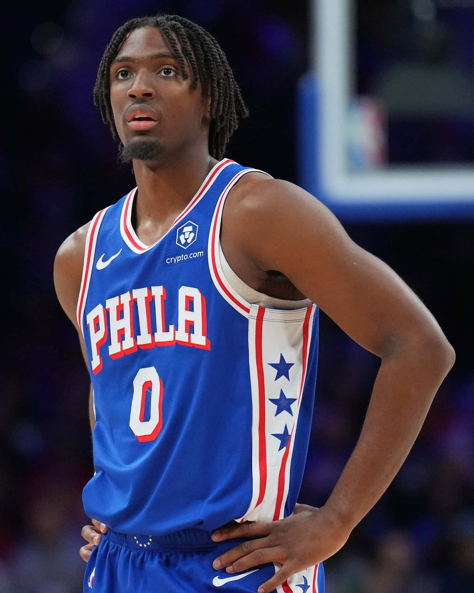 Tyrese Maxey Philadelphia76ers Basketbalspeler Achtergrond