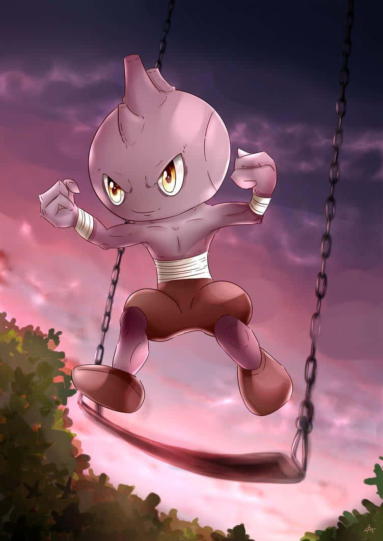 Tyrogue Jumping From Swing Wallpaper