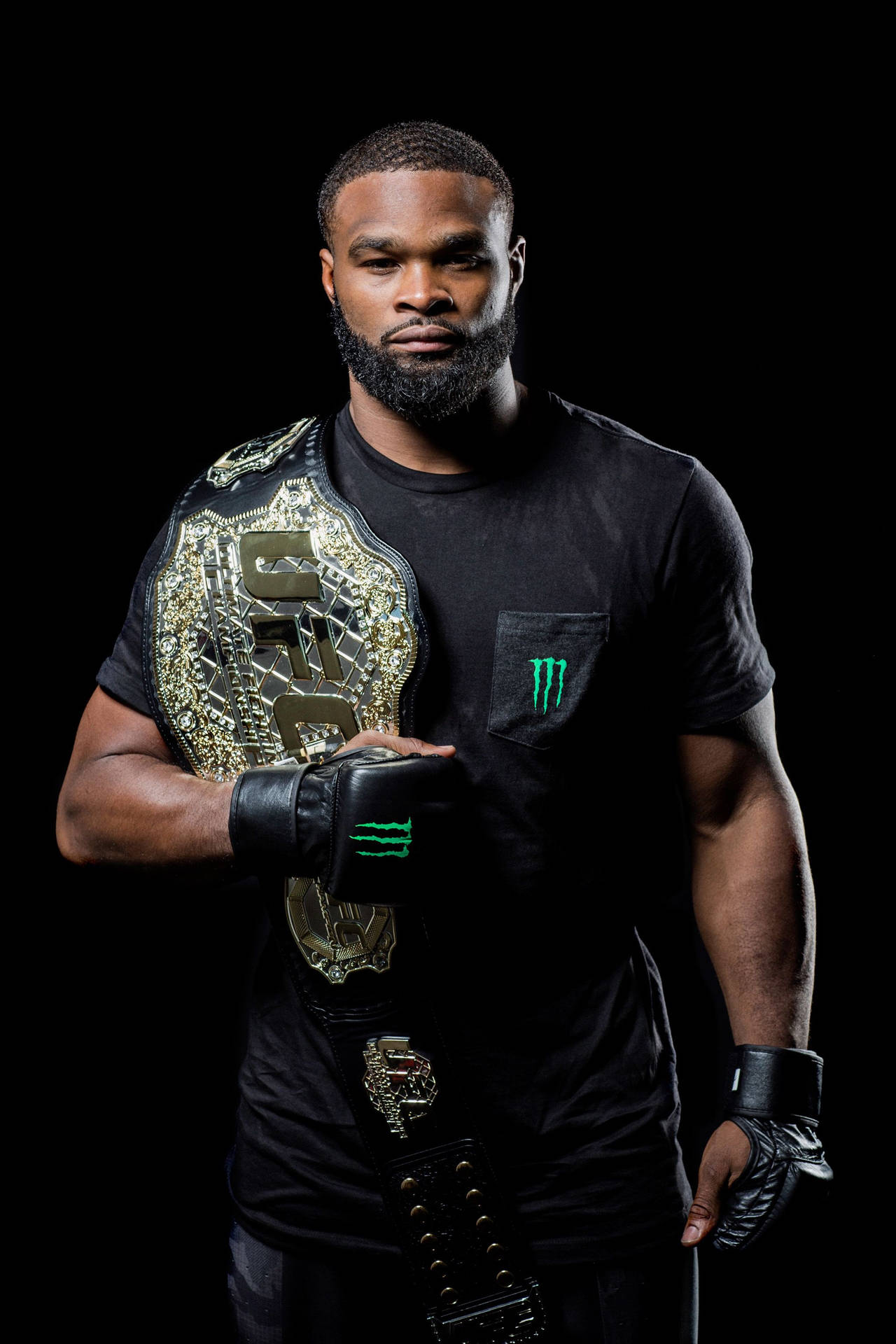 Tyron Woodley With Championship Belt Wallpaper