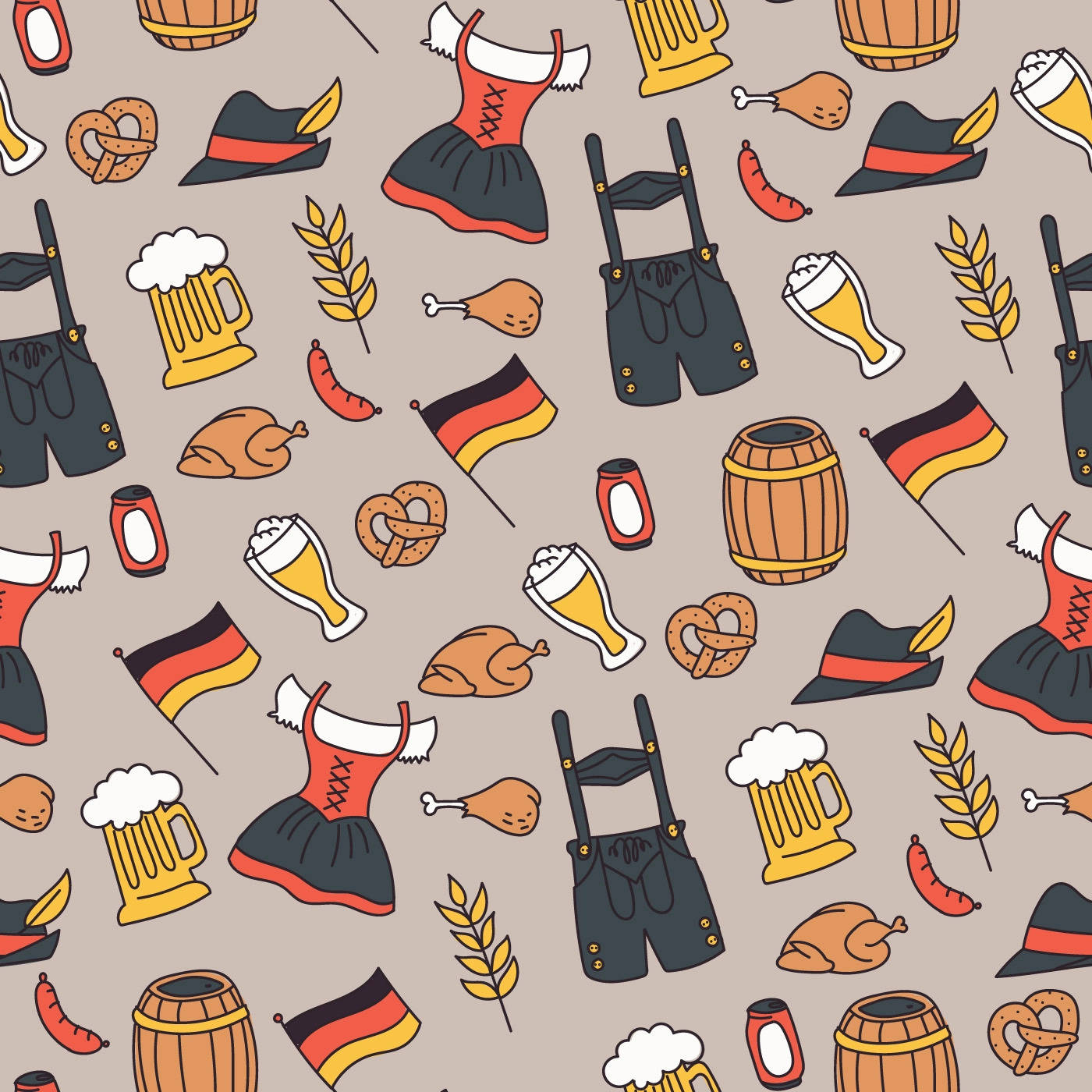 Tyskland Oktoberfest Mønster Wallpaper