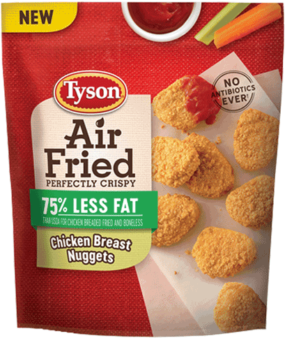 Tyson Air Fried Chicken Nuggets Packaging PNG