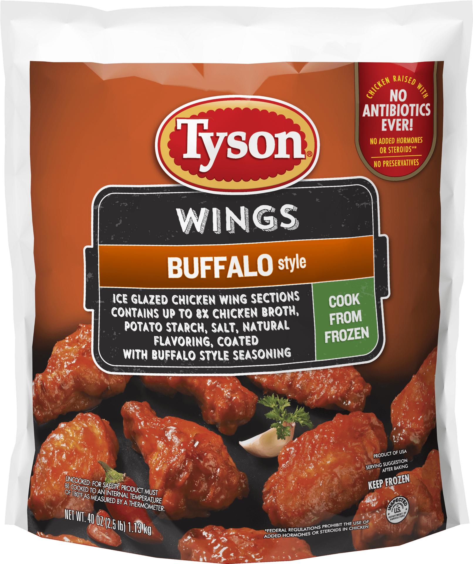 Tyson Buffalo Style Chicken Wings Package PNG