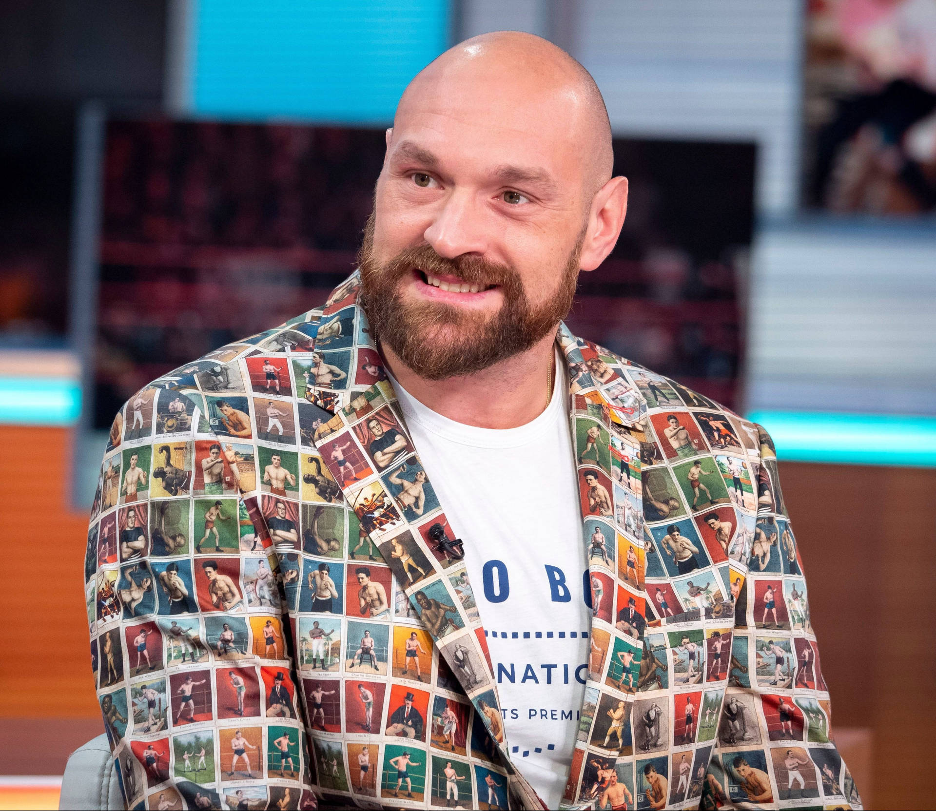 Tyson Fury Smiling During The Interview Wallpaper