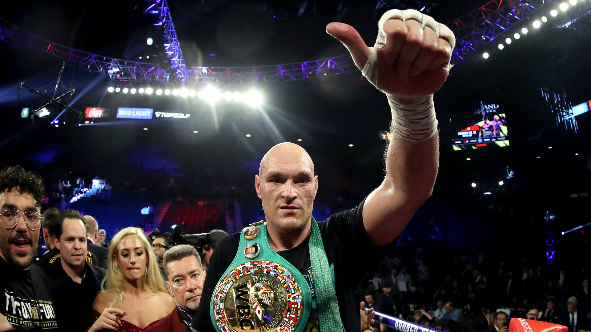 Tyson Fury Thumbs Up After Fight Wallpaper