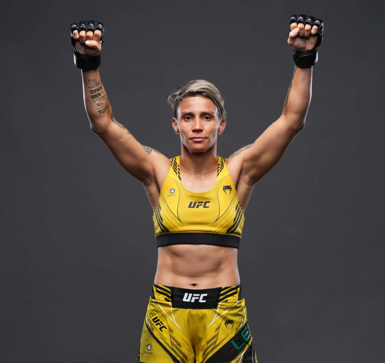 U F C Fighter Amanda Lemos Victory Pose Wallpaper