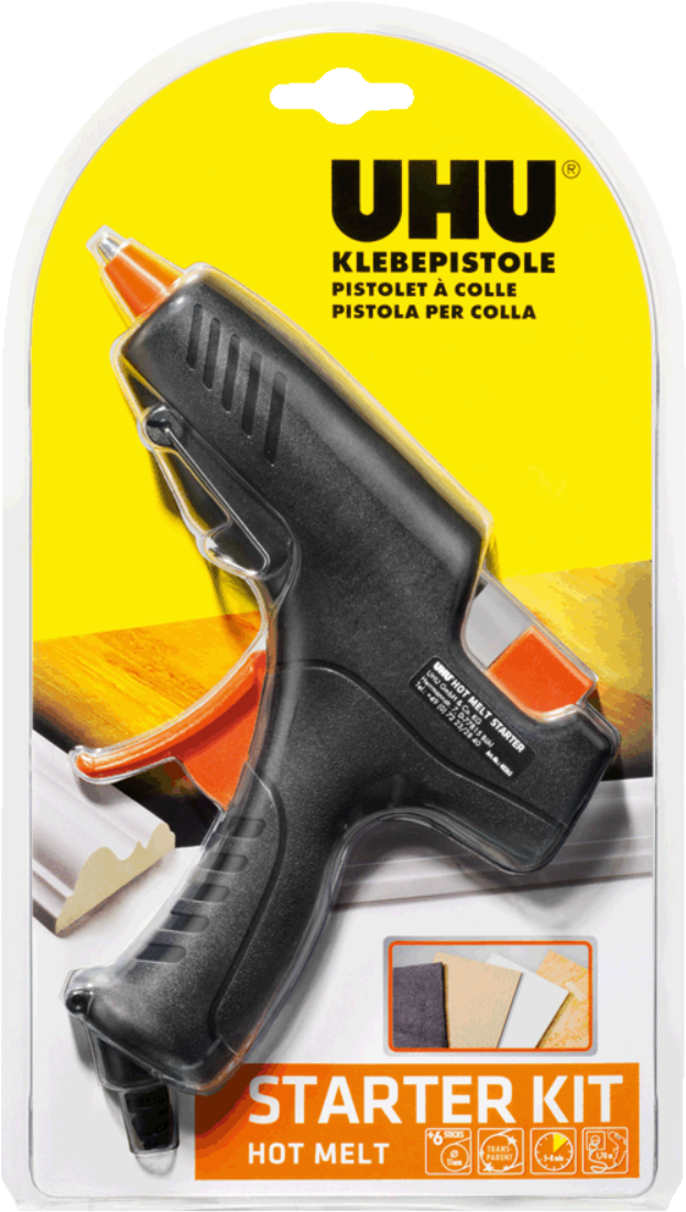 U H U Hot Melt Glue Gun Starter Kit Packaging PNG