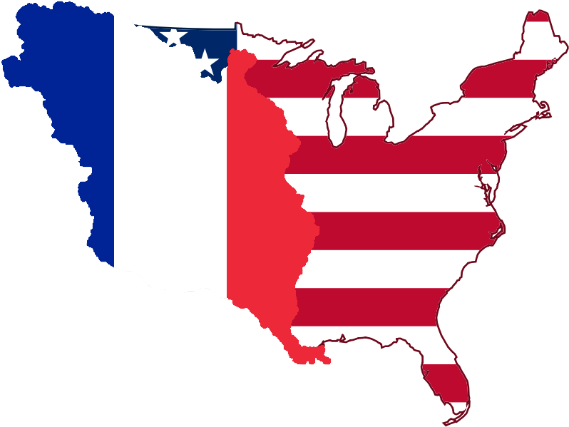 U S A France Flag Overlay Map PNG