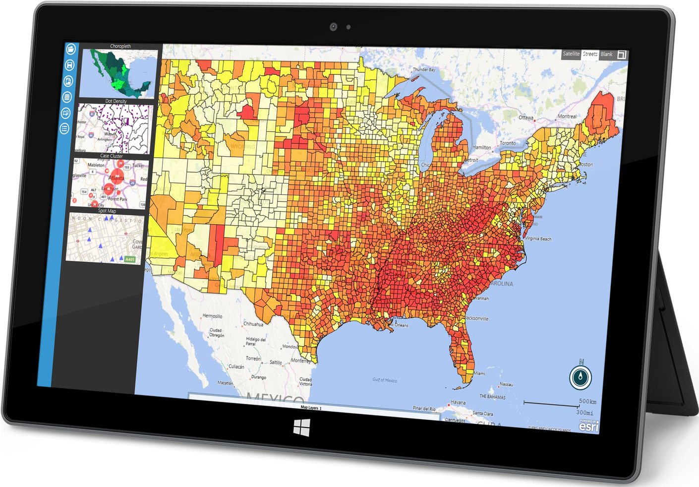 U S A Heat Map Displayedon Tablet PNG