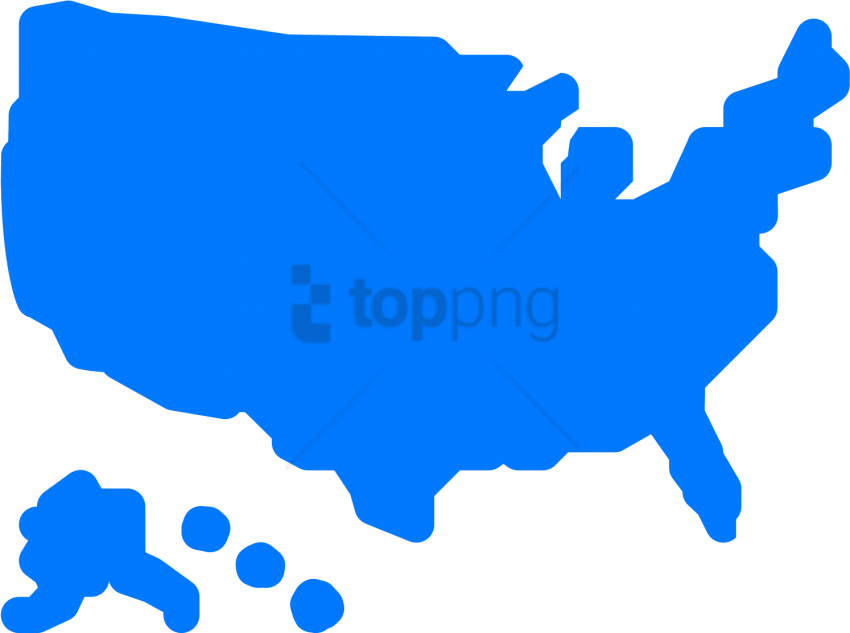 U S A Map Silhouette Blue PNG