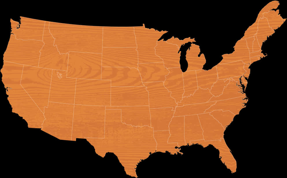 U S A Map Wood Texture Background PNG