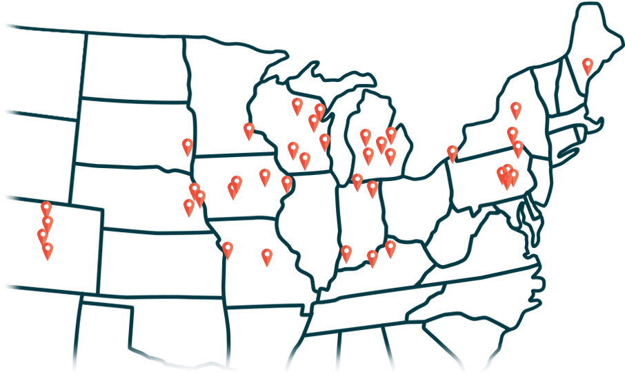 U S A Mapwith Location Pins PNG
