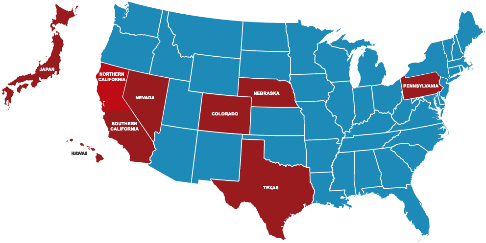 U S A Mapwith Selected States Highlighted PNG