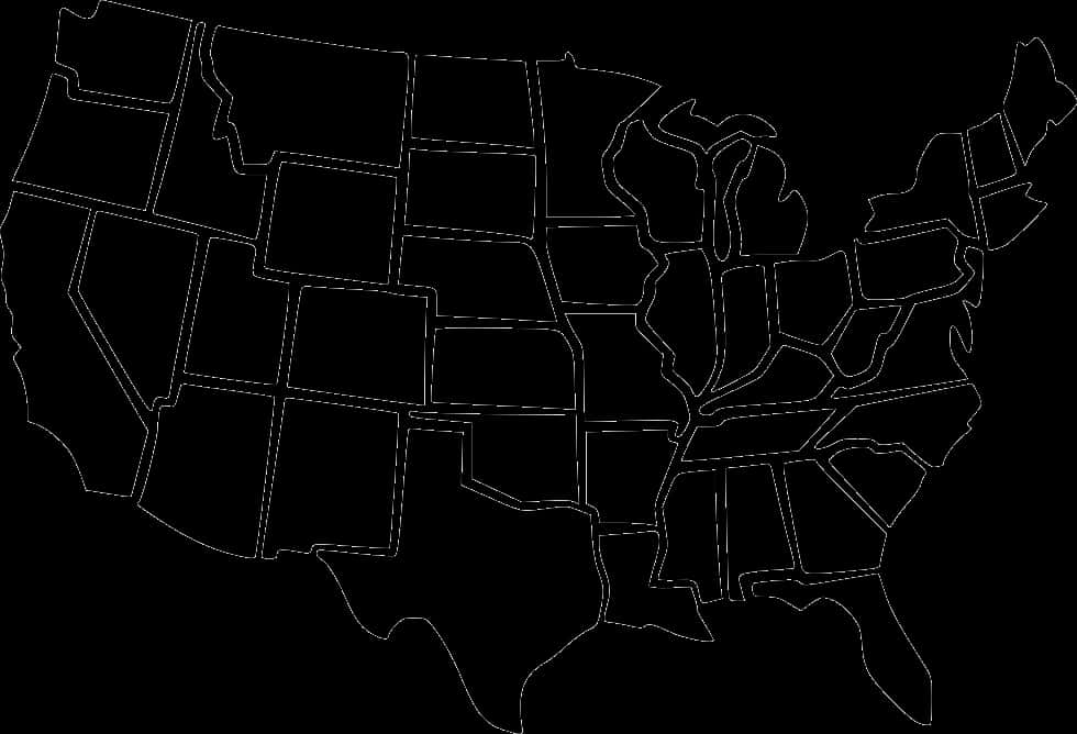 U S A Outline Map PNG