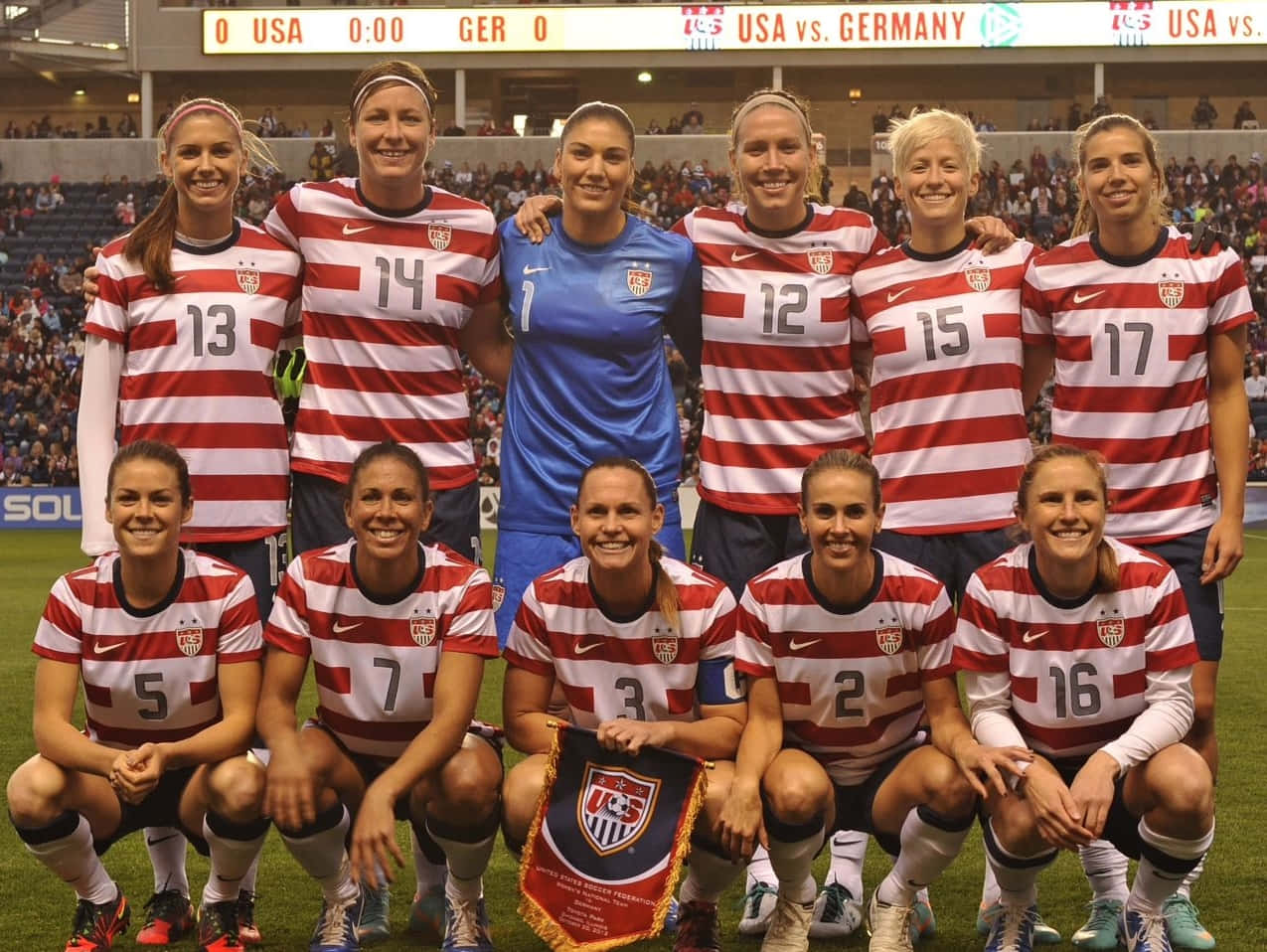 U S A Womens Soccer Team Pre Match Photo Wallpaper