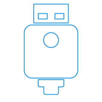 U S B Flash Drive Icon Blue Outline PNG