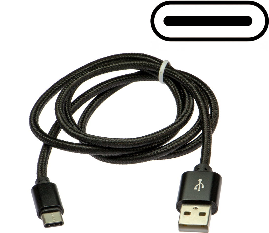 U S B Type C Cable Black PNG