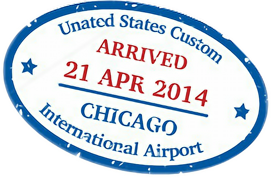 U S Customs Chicago Arrival Stamp2014 PNG