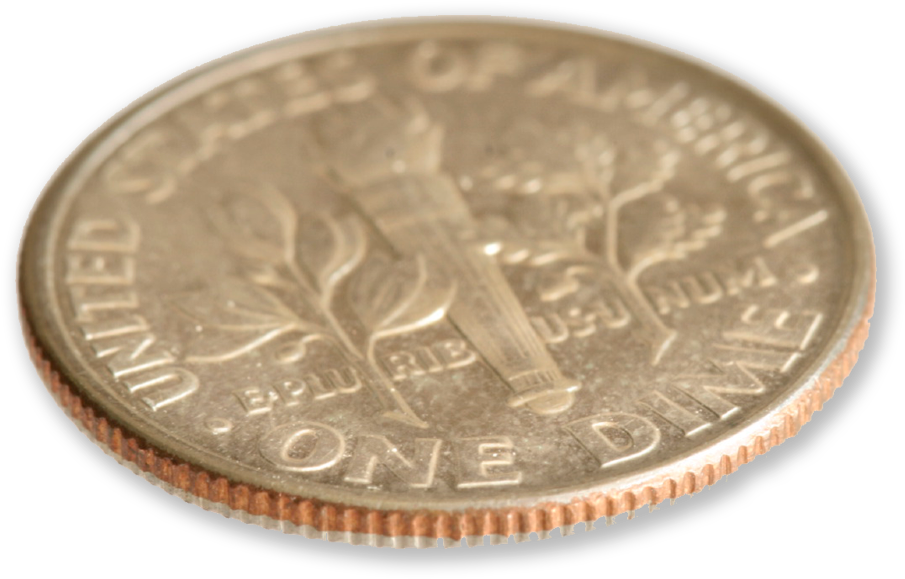 U S Dime Coin Transistor Comparison PNG