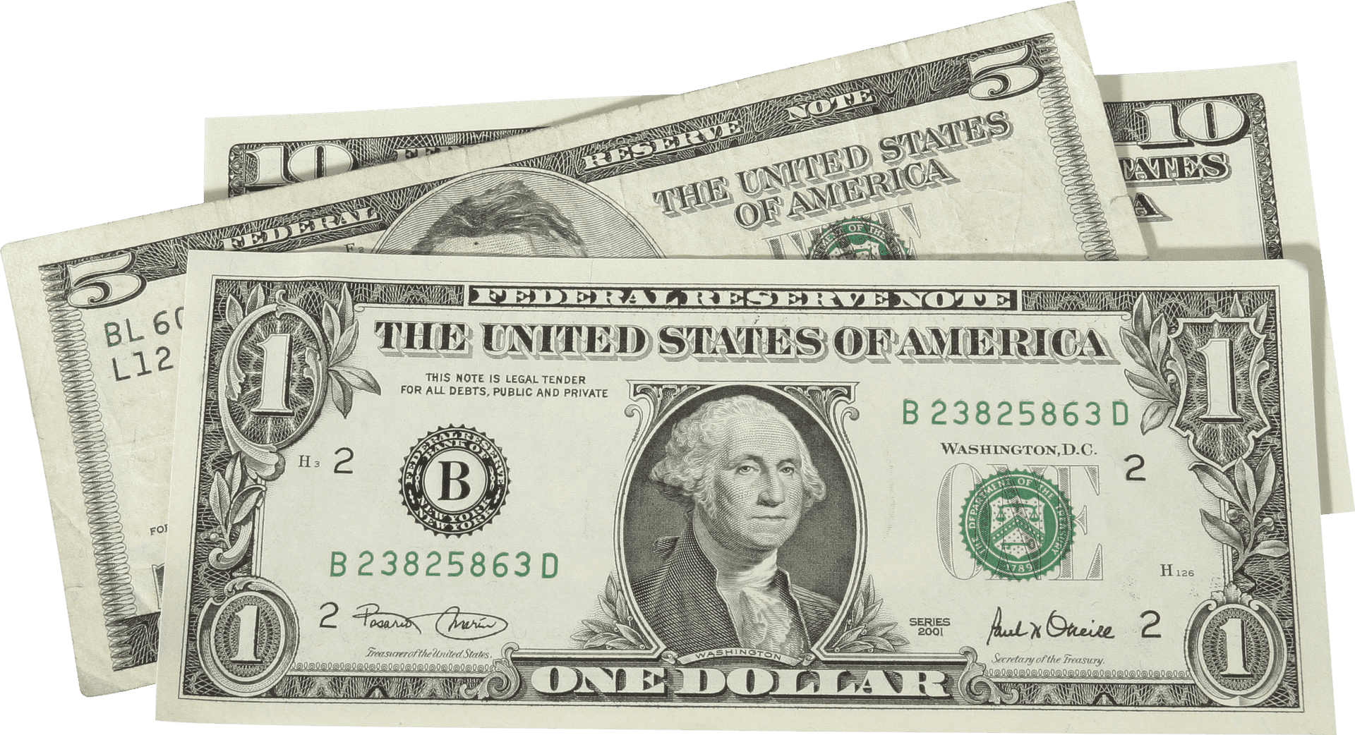U S Dollar Bills Denominations PNG