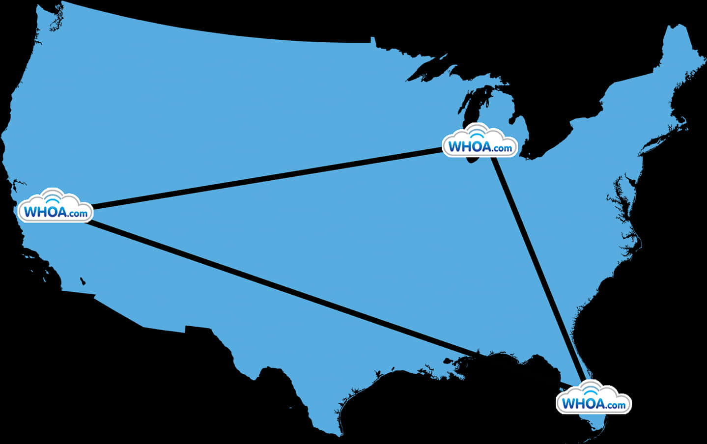 U S Map W H O A Cloud Network Connections PNG