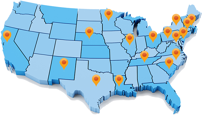 U S Mapwith Location Pins PNG