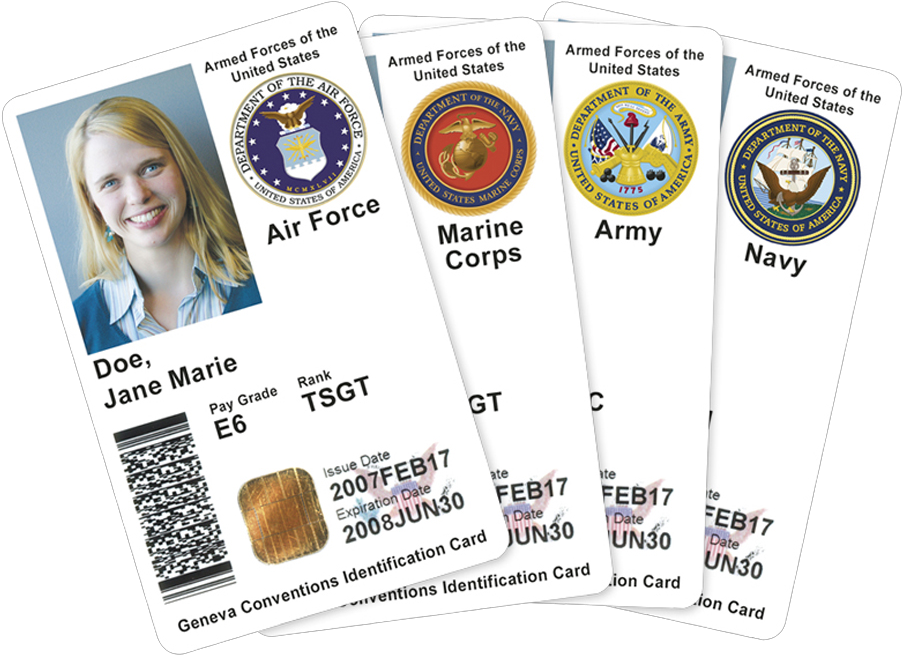 U S Military Branch I D Cards PNG