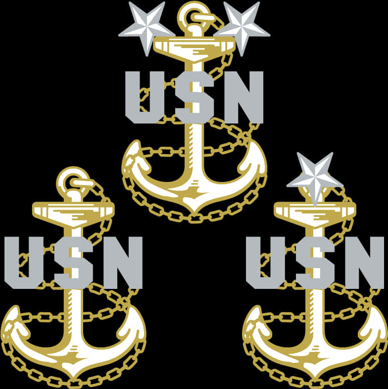 U S N Anchorsand Stars Graphic PNG