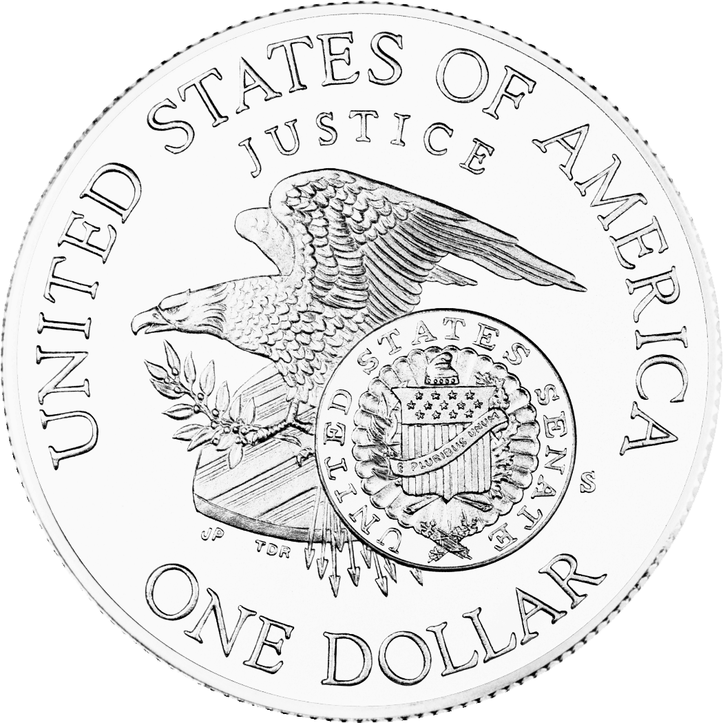 U S One Dollar Coin Reverse Side PNG
