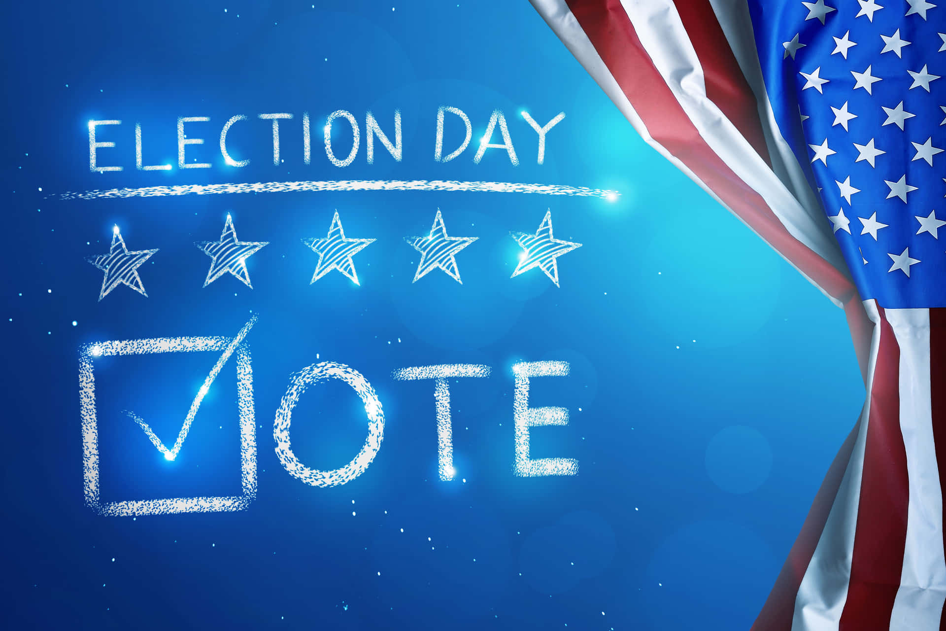 U.s. Presidential Election Day - Ballot Box And American Flag Wallpaper
