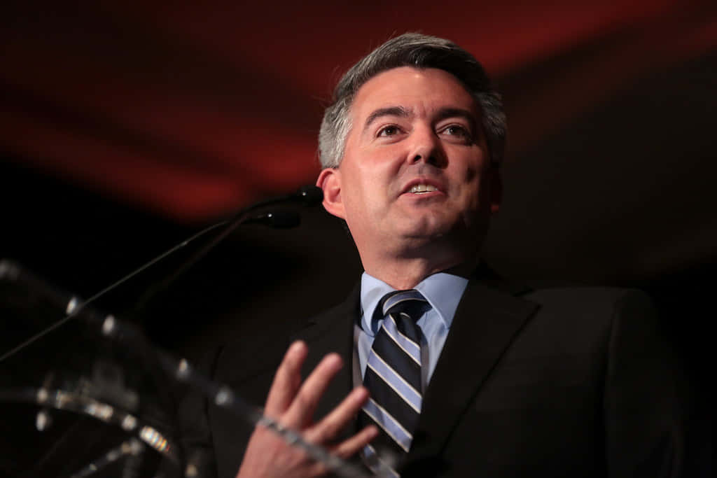 U.s. Senator Cory Gardner At A Political Rally Wallpaper