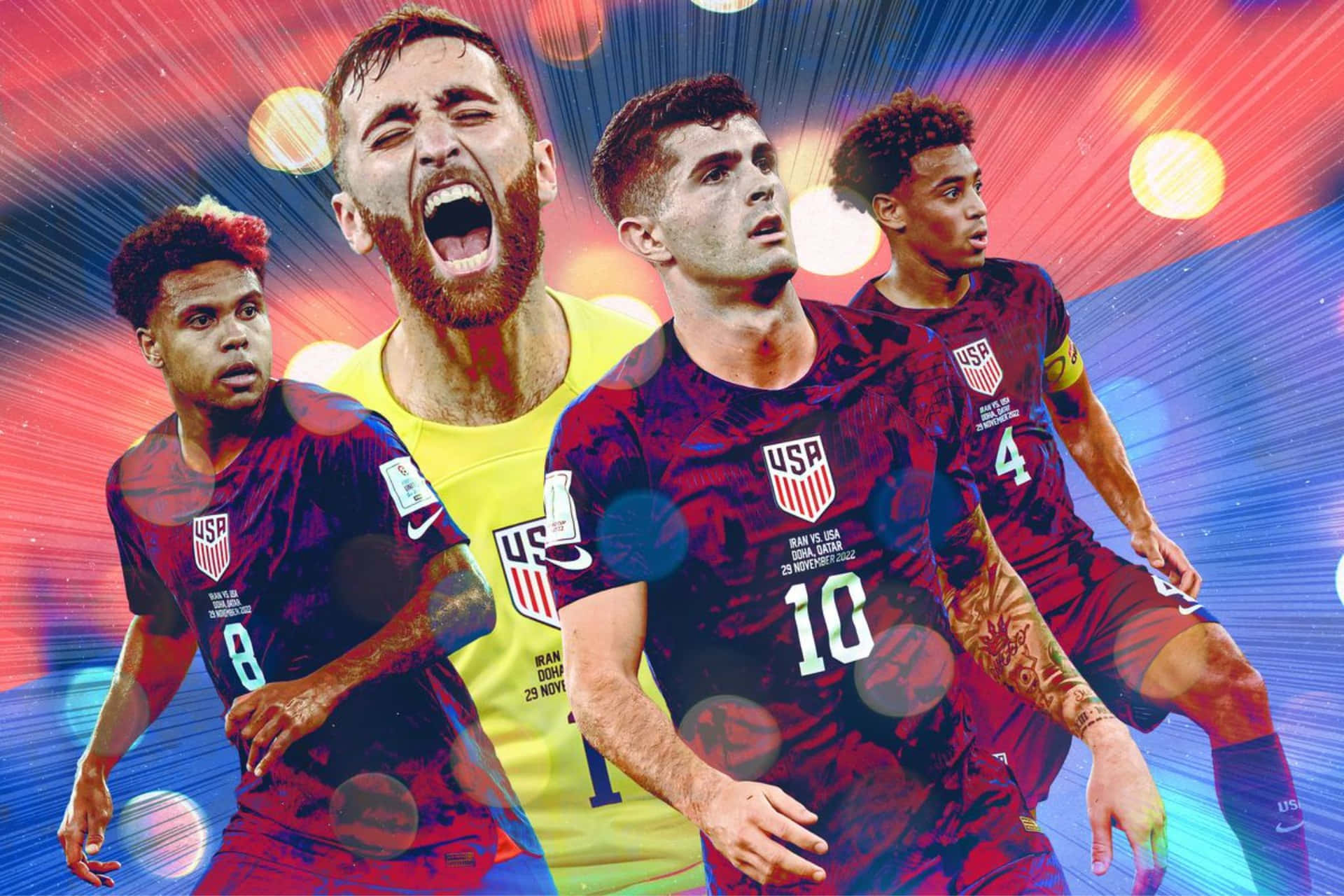 U S Soccer Team Dynamic Composition Wallpaper