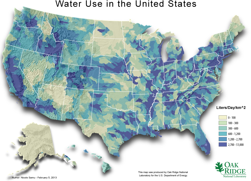 U S Water Use Map PNG