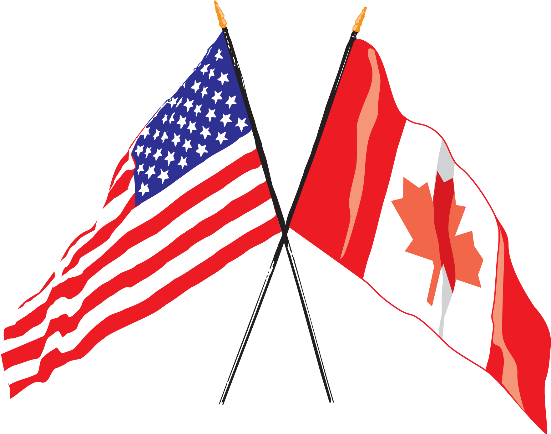 U Sand Canada Flags Crossed PNG