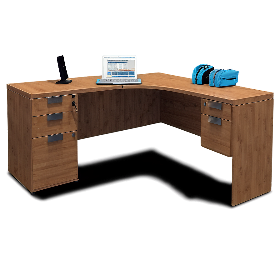 U-shaped Office Desk Png 05042024 PNG