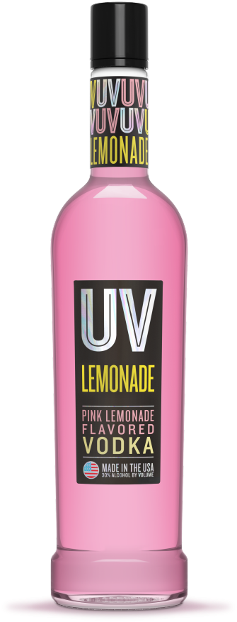 U V Pink Lemonade Flavored Vodka Bottle PNG