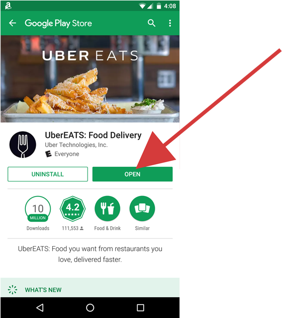 Uber E A T S App Play Store Screenshot PNG