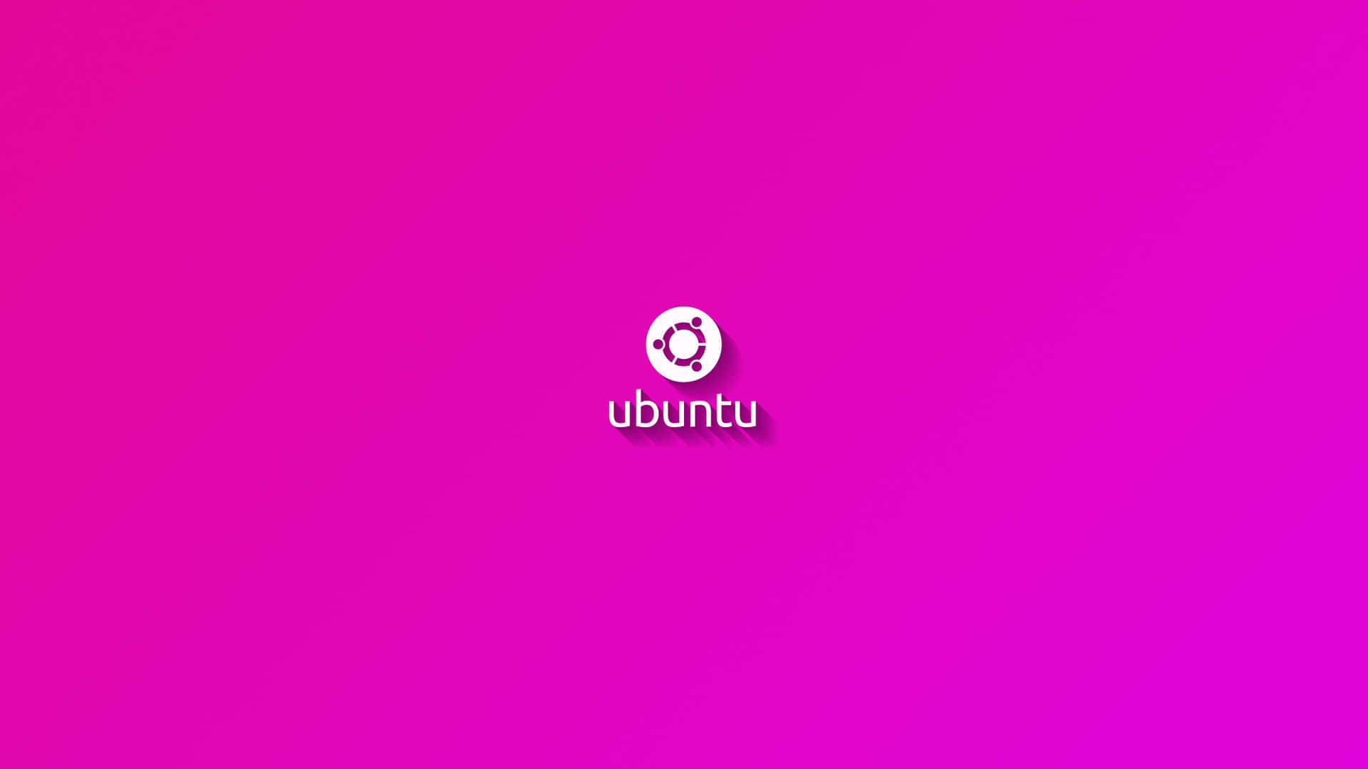 Et pink baggrund med ordet ubuntu på det Wallpaper