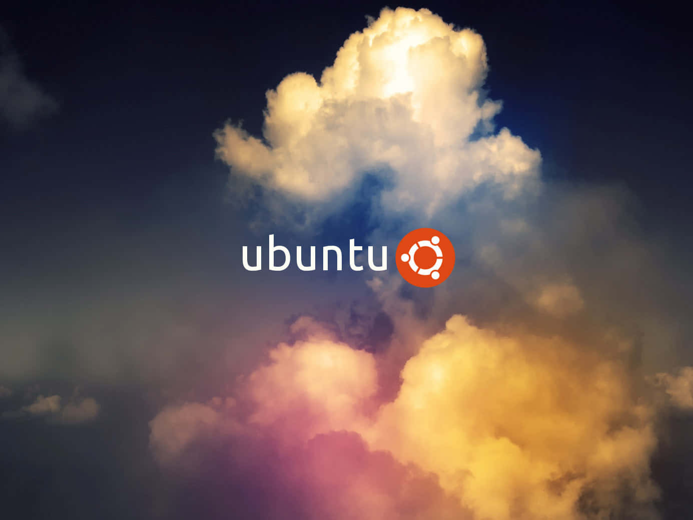 Genießensie Die Leistung Von Ubuntu Vor Einem Abstrakten Hintergrund Voller Lebendiger Farben.