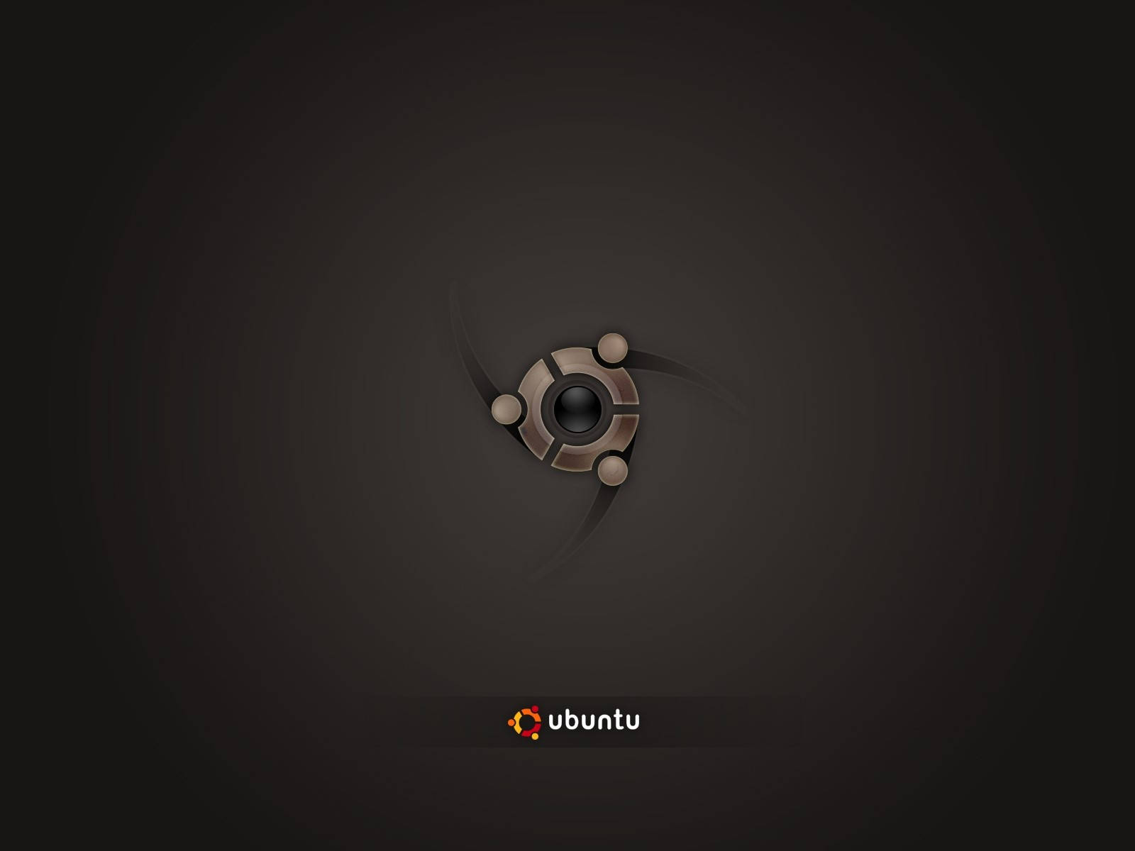 Ubuntu Linux OS Metallic Brown Wallpaper