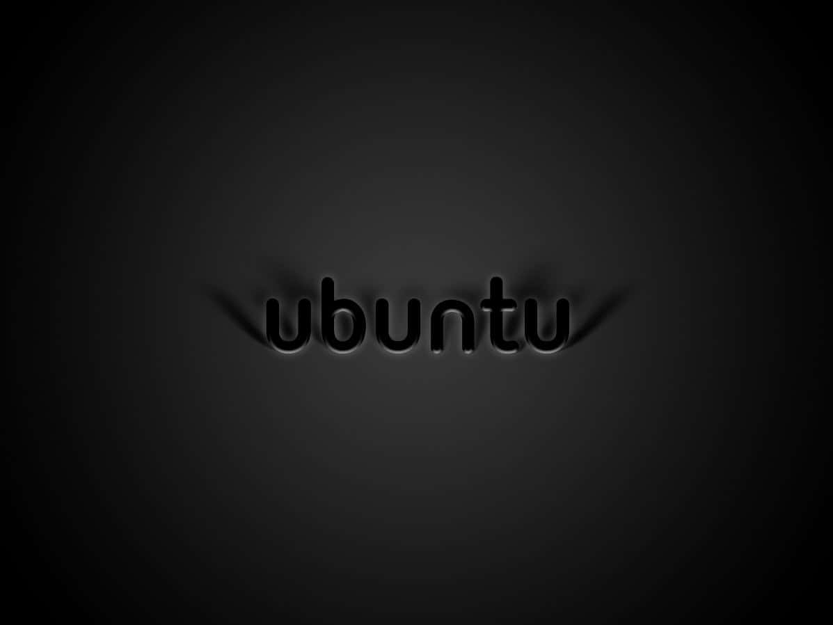 En sort baggrund med ordet ubuntu skrevet i hvid